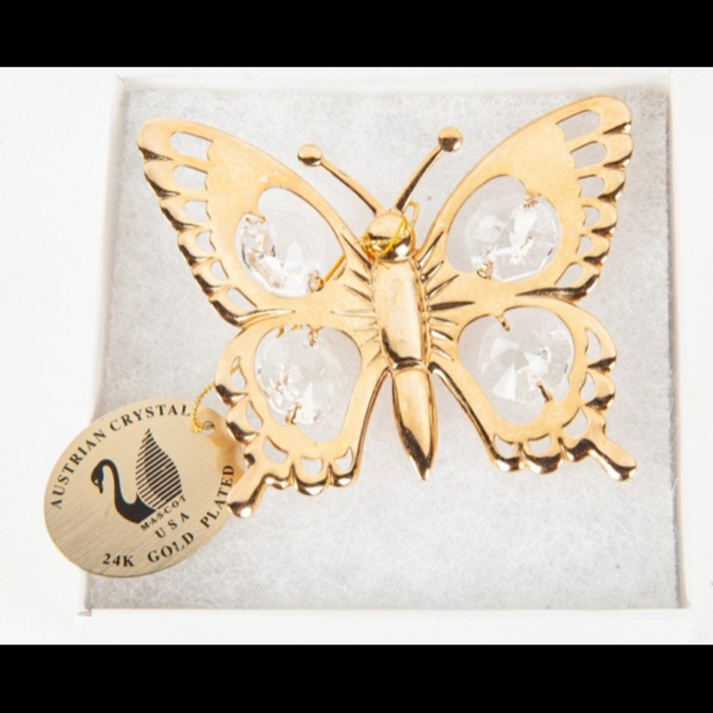 Austrian Crystal 24KT Gold Plated Butterfly